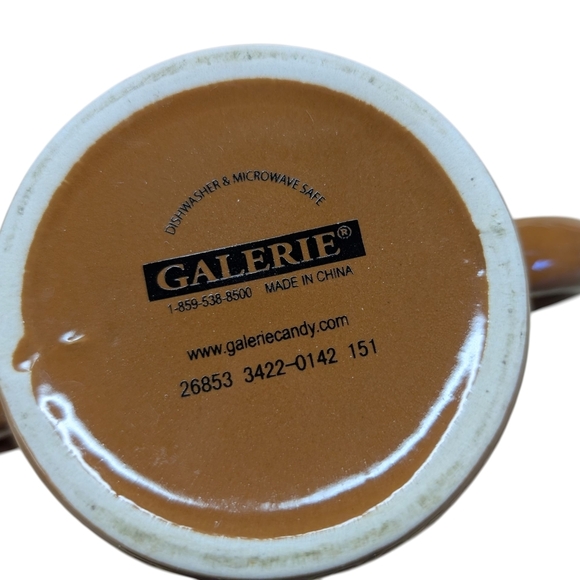 Sock Monkey Face Mug Double Handle Brown Red White 4" Tall - Picture 8 of 11